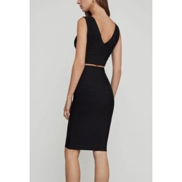 BCBGMAXAZRIA Skirt Womens XXS Black Simone Bandage Bodycon Mini Stretch Rayon - Picture 3 of 7